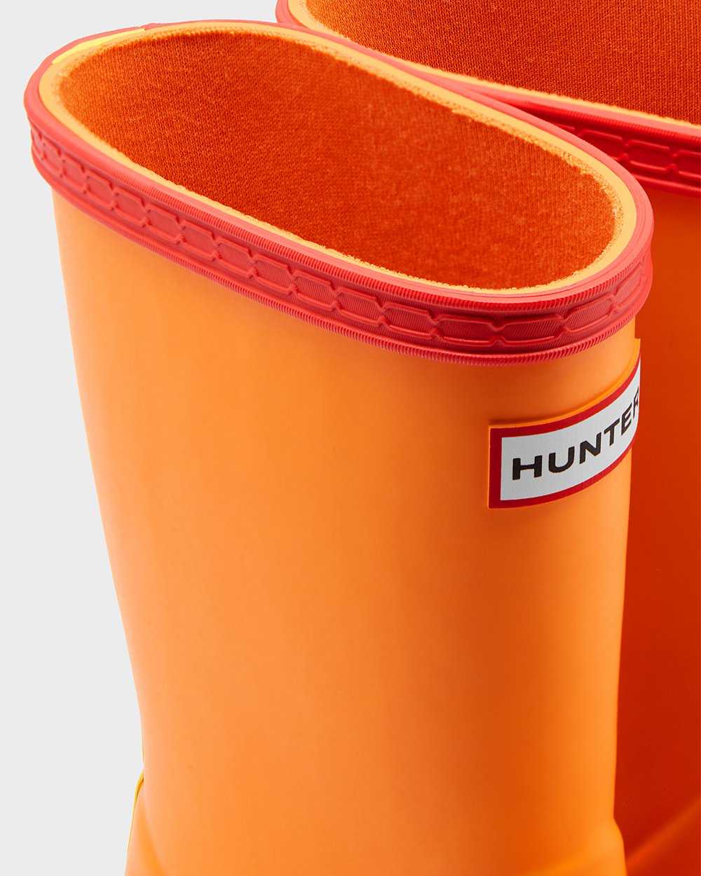 Hunter Original First Classic Rain Boots - Sale Clearance Kids Orange/Yellow - CRKUDH089